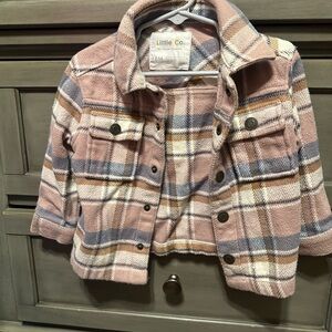 Little Co. Pink Plaid Jean Jacket for Kids